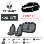 Авточехлы для салона Renault Laguna '07-15, универсал, c деленой спинкой (Элегант)