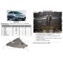 Защита двигателя, радиатора и КПП для Toyota Corolla Verso '04-09, V-1,8; 2,2D, (Кольчуга)