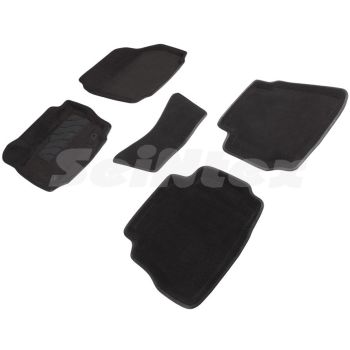 Коврики в салон 3d для Ford Mondeo '10-14, черные текстильные, (Seintex)