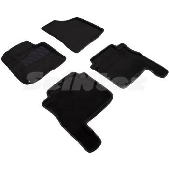 Коврики в салон 3d для Hyundai Santa Fe '06-10 CM, черные текстильные, (Seintex)