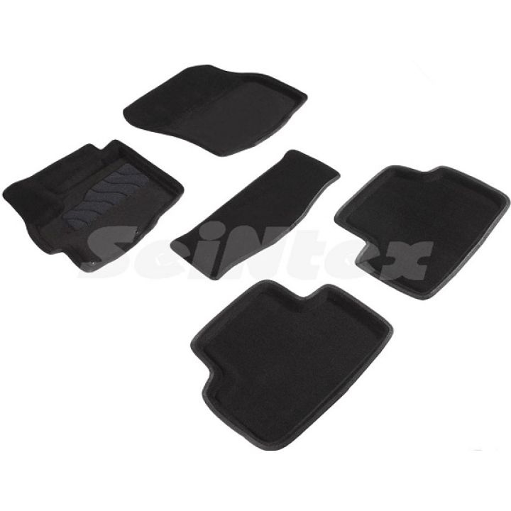 Коврики в салон 3d для Mitsubishi ASX '10-, черные текстильные, (Seintex)