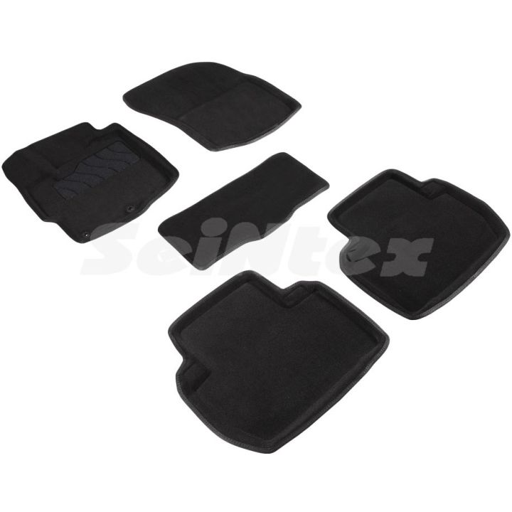 Килимки в салон 3d для Mitsubishi Outlander '12-, чорні текстильні, (Seintex)