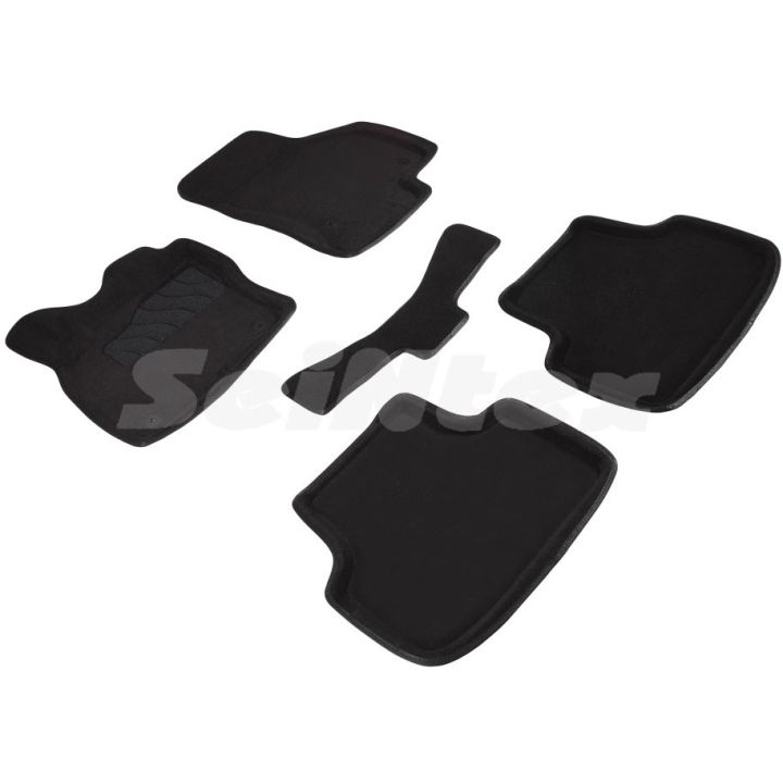 Коврики в салон 3d для Skoda Octavia A8 '20-, черные текстильные, (Seintex)