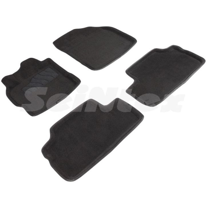 Килимки в салон 3d для Toyota Corolla 2007-2012, чорні текстильні, (Seintex)