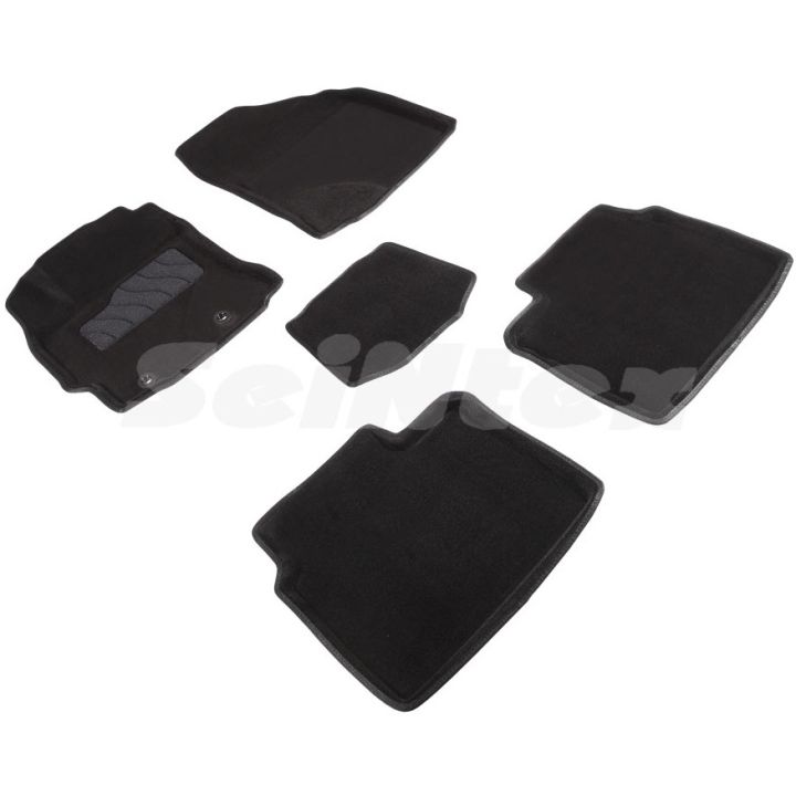 Коврики в салон 3d для Toyota Corolla 2013-2018, черные текстильные, (Seintex)