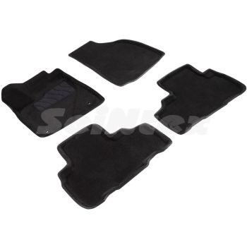 Коврики в салон 3d для Toyota Highlander '14-20, черные текстильные, (Seintex)