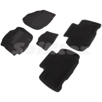 Коврики в салон 3d для Toyota RAV4 2013 - 2018, черные текстильные, (Seintex)