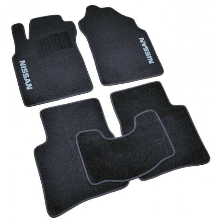 Килимки в салон для Nissan Micra '10-17, велюрові (Фортуна)