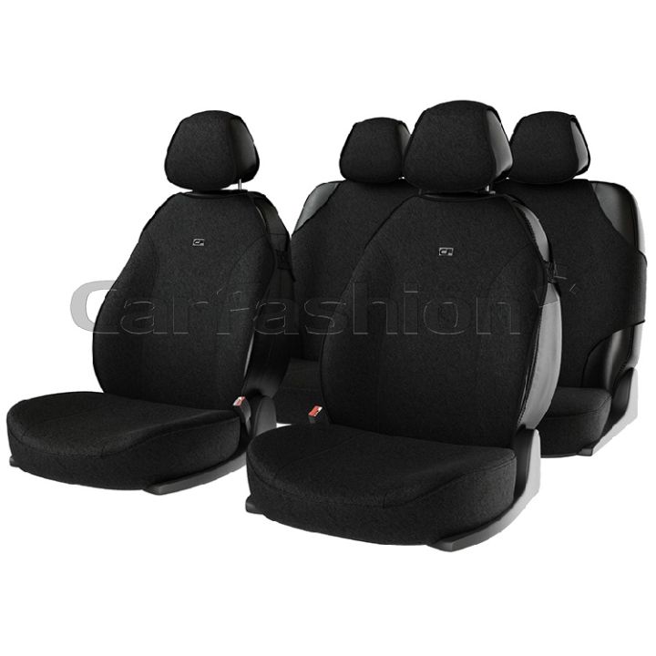 Комплект майки чехлы на сиденья "BINGO", черный (CarFashion)