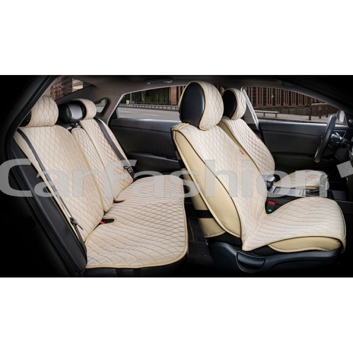 Каркасні накидки на сидіння комплект Crown, бежевий / бежевий / бежевий, (CarFashion)