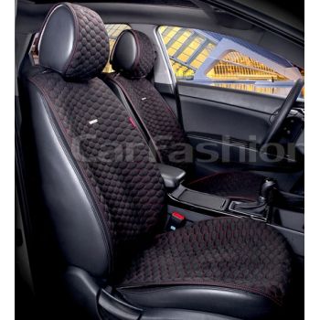 Накидки на передние сидения CAPRI PRO черный / черный / красный CarFashion