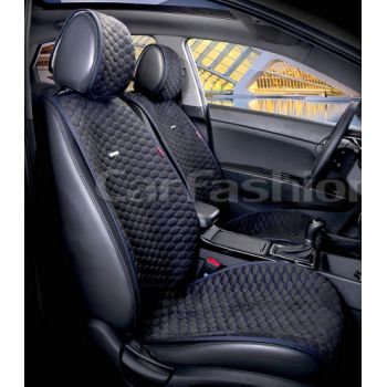 Накидки на передні сидіння CAPRI PRO чорний / чорний / синій CarFashion