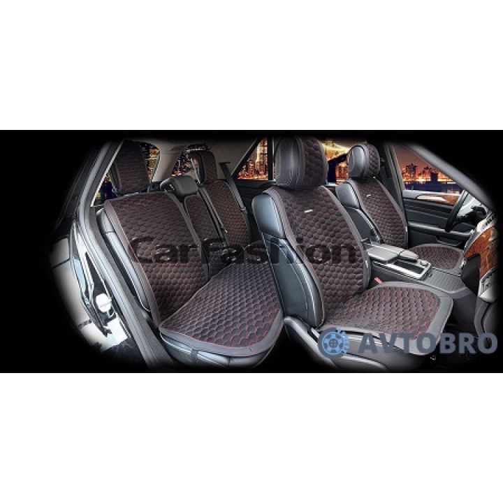 Накидки на сидіння CAPRI PLUS чорний/червоний CarFashion