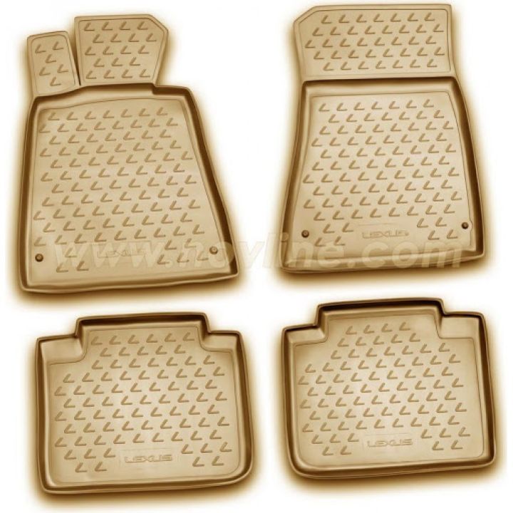 Килимки в салон для Lexus GS '05-12 бежеві, поліуретанові Element-Novline
