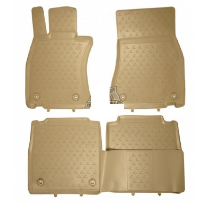 Килимки в салон для Lexus LS '12-17, 4WD, Long бежеві, поліуретанові Element-Novline