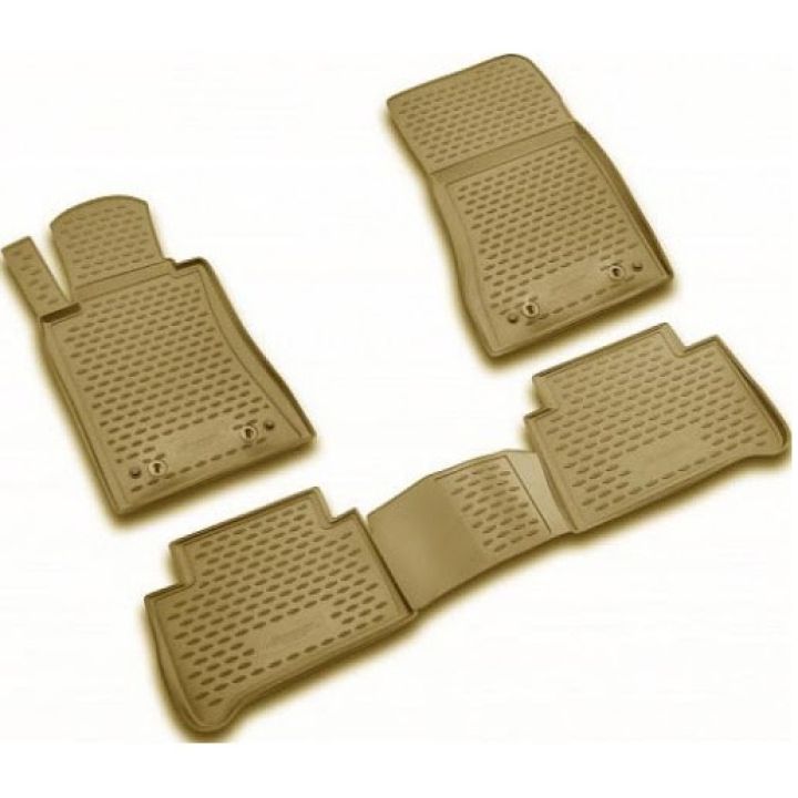Коврики в салон для Mercedes E-Class W211 '02-09 бежевые, полиуретановые Element-Novline