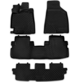 Килимки 3D в салон для Toyota Highlander '10-14, поліуретанові Element-Novline