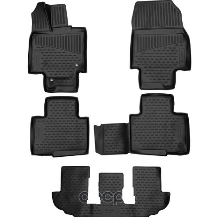 Килимки 3D в салон для Toyota Highlander XU70 '20-, поліуретанові Element-Novline