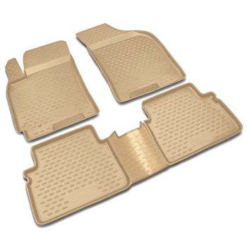 Килимки в салон для Toyota Highlander '01-07 бежевий, поліуретанові Element-Novline