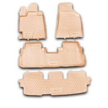 Килимки в салон для Toyota Highlander '10-13 бежевий, поліуретанові Element-Novline