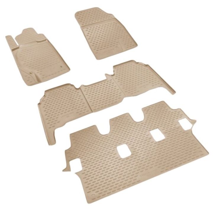 Коврики в салон для Toyota Land Cruiser 200 '07-12 бежевый, полиуретановые Element-Novline