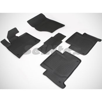 Коврики в салон для Audi Q7 '05-14 резиновые, черные (Seintex)