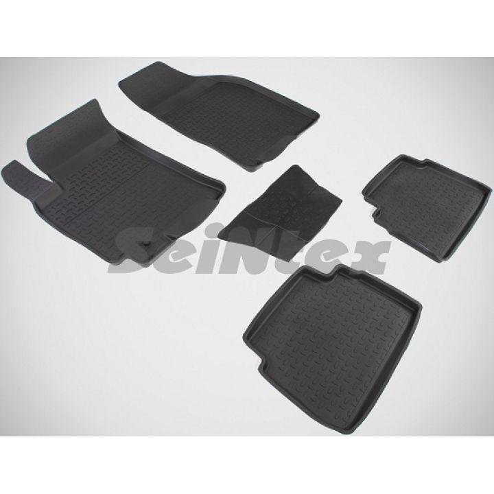 Коврики в салон для Chevrolet Lacetti '03-12 резиновые, черные (Seintex)