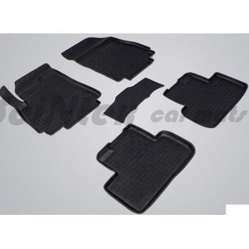 Коврики в салон для Chevrolet Orlando '11- резиновые, черные (Seintex)