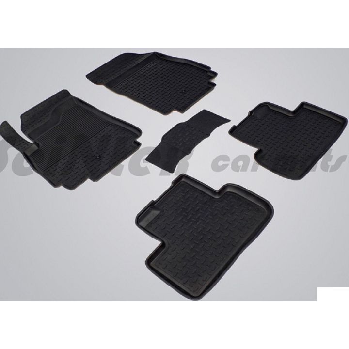 Коврики в салон для Chevrolet Orlando '11- резиновые, черные (Seintex)