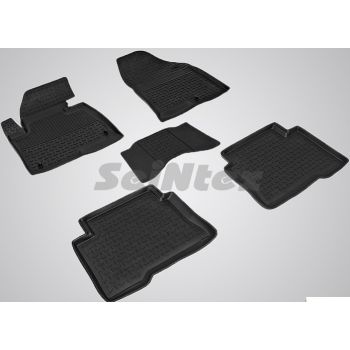Килимки в салон для Hyundai Santa Fe '13-17 DM, чорні (Seintex)