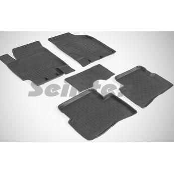 Килимки в салон для Kia Rio '05-11, чорні (Seintex)