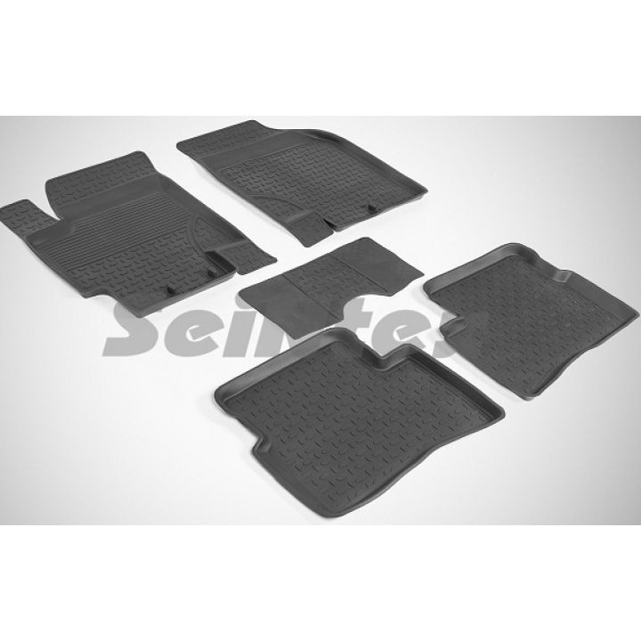 Килимки в салон для Kia Rio '05-11, чорні (Seintex)