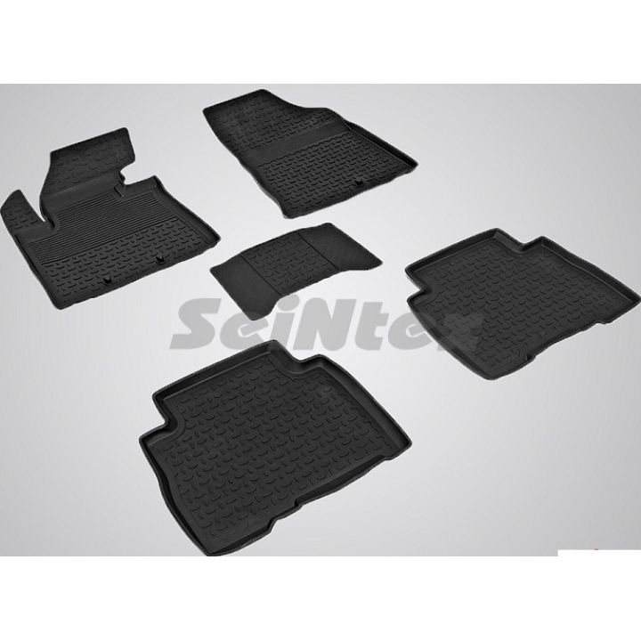 Коврики в салон для Kia Sorento 2013 - 2015 резиновые, черные (Seintex)