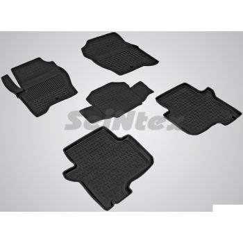Коврики в салон для Land Rover Discovery 3/4 '04-16 резиновые, черные (Seintex)