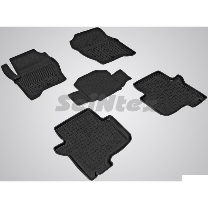 Коврики в салон для Land Rover Discovery 3/4 '04-16 резиновые, черные (Seintex)
