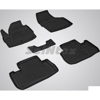 Коврики в салон для Land Rover Freelander 2 '06-14 резиновые, черные (Seintex)