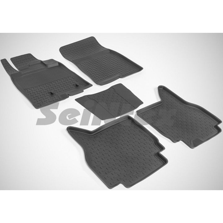 Килимки в салон для Mitsubishi Pajero Wagon 4 '07-, чорні (Seintex)