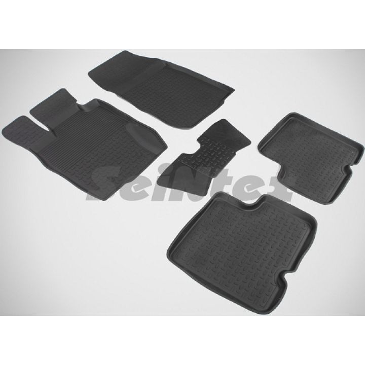 Коврики в салон для Renault Duster '10-15 резиновые, черные (Seintex)