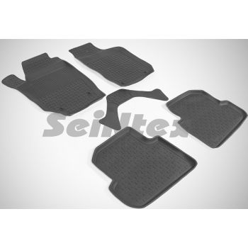 Килимки в салон для Skoda Fabia 2 '07-14 гумові, чорні (Seintex)