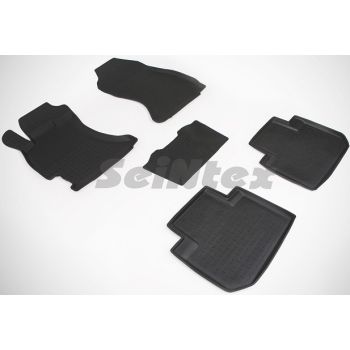 Килимки в салон для Subaru Forester '13-18 гумові, чорні (Seintex)