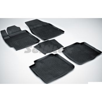 Килимки в салон для Toyota Camry V40 2006 - 2011 гумові, чорні (Seintex)