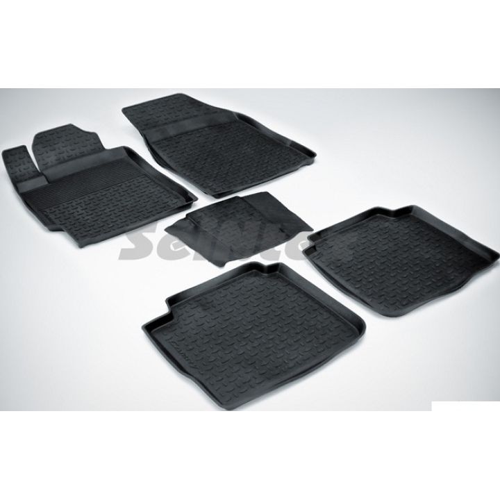 Килимки в салон для Toyota Camry V40 2006 - 2011 гумові, чорні (Seintex)