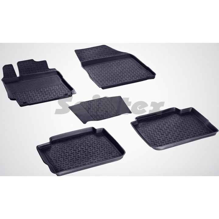 Килимки в салон для Toyota Camry V50/55 2011 - 2017 гумові, чорні (Seintex)