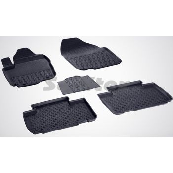 Коврики в салон для Toyota RAV4 2013 - 2018 резиновые, черные (Seintex)