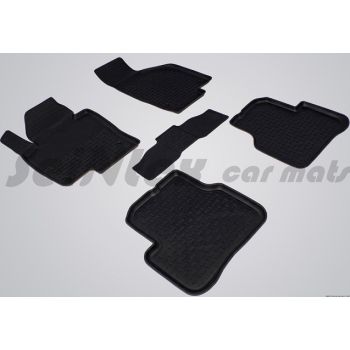 Килимки в салон для Volkswagen Passat B7/B6/CC '05-14 гумові, чорні (Seintex)