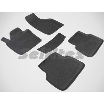 Килимки в салон для Volkswagen Tiguan '07-16 гумові, чорні (Seintex)