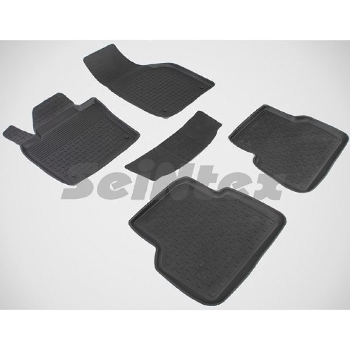 Коврики в салон для Volkswagen Tiguan '07-16 резиновые, черные (Seintex)