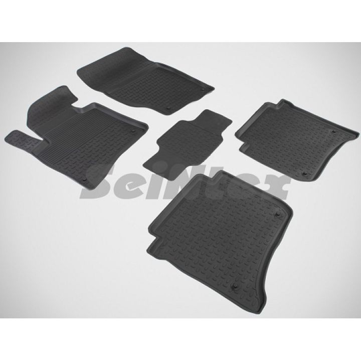 Коврики в салон для Volkswagen Touareg '10-18 резиновые, черные (Seintex)