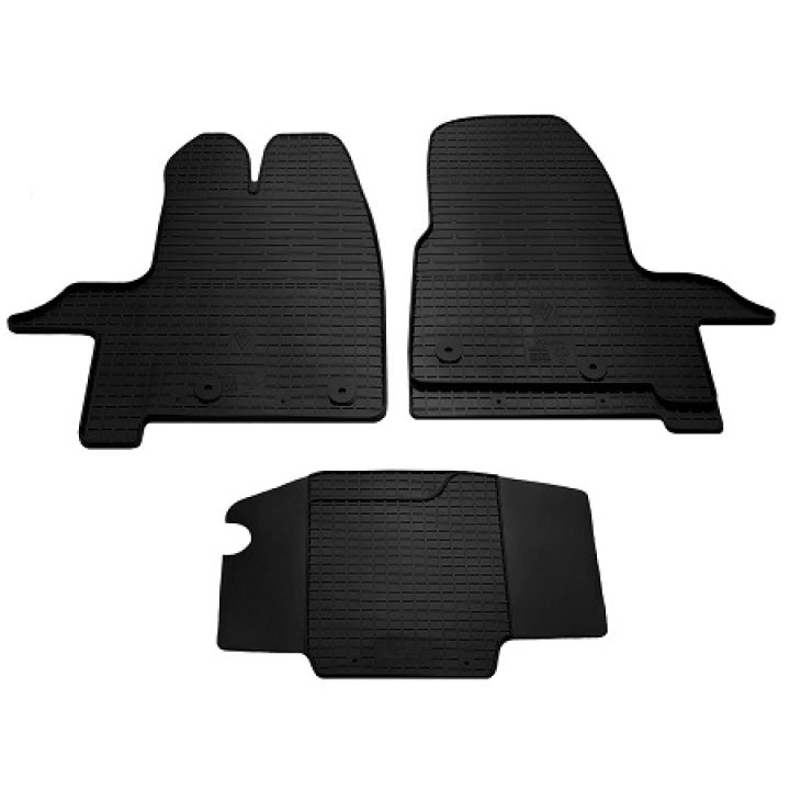 Коврики в салон для Ford Tourneo Custom 2012-, резиновые черные  (Stingray)