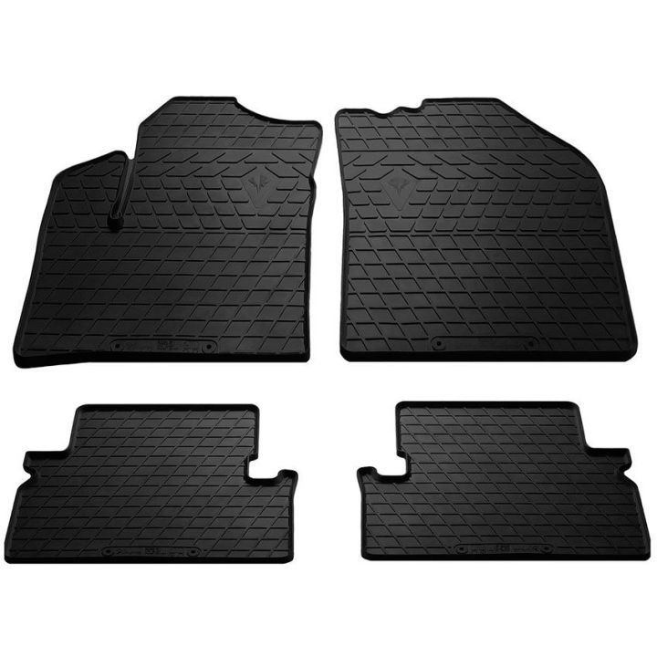 Коврики в салон для Ford Transit Connect 2003-, резиновые черные  (Stingray)